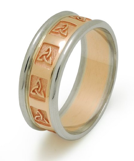 14ct gts yel/wh trinity knot wedding band heavy rims