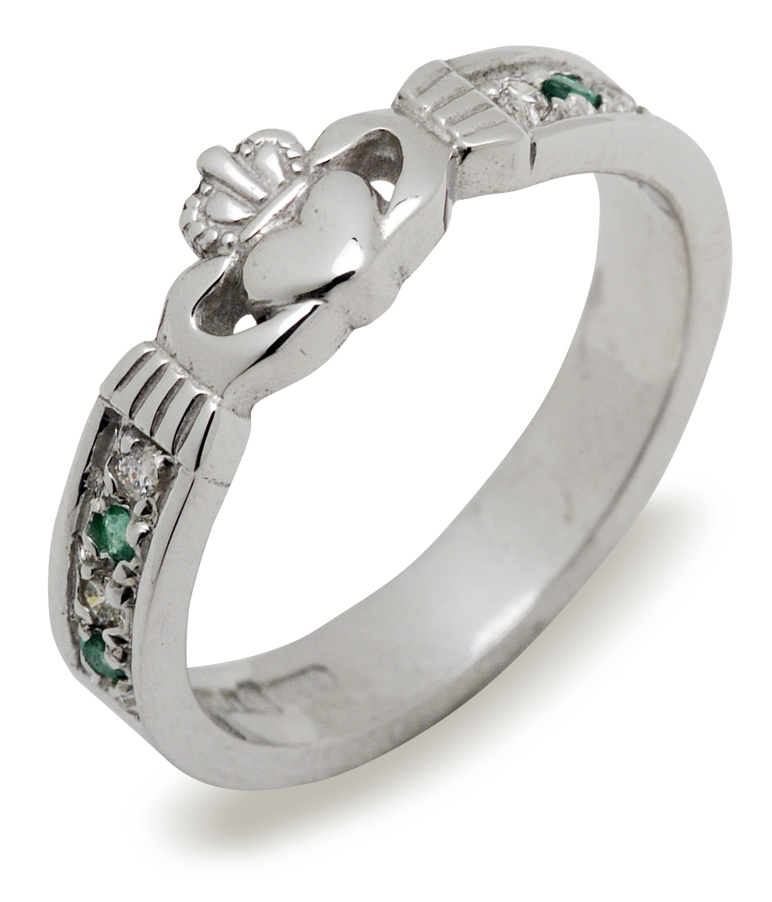 gold emerald claddagh ring