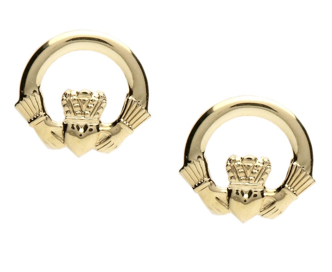 Gold Claddagh earrings