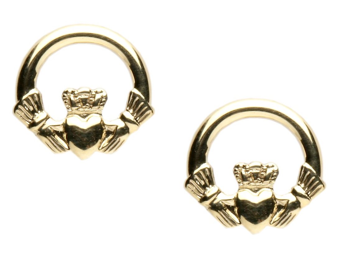 Gold Claddagh Earrings