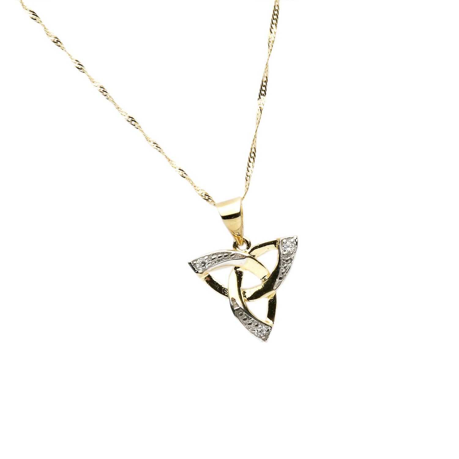 Gold CZ Trinity Knot Pendant