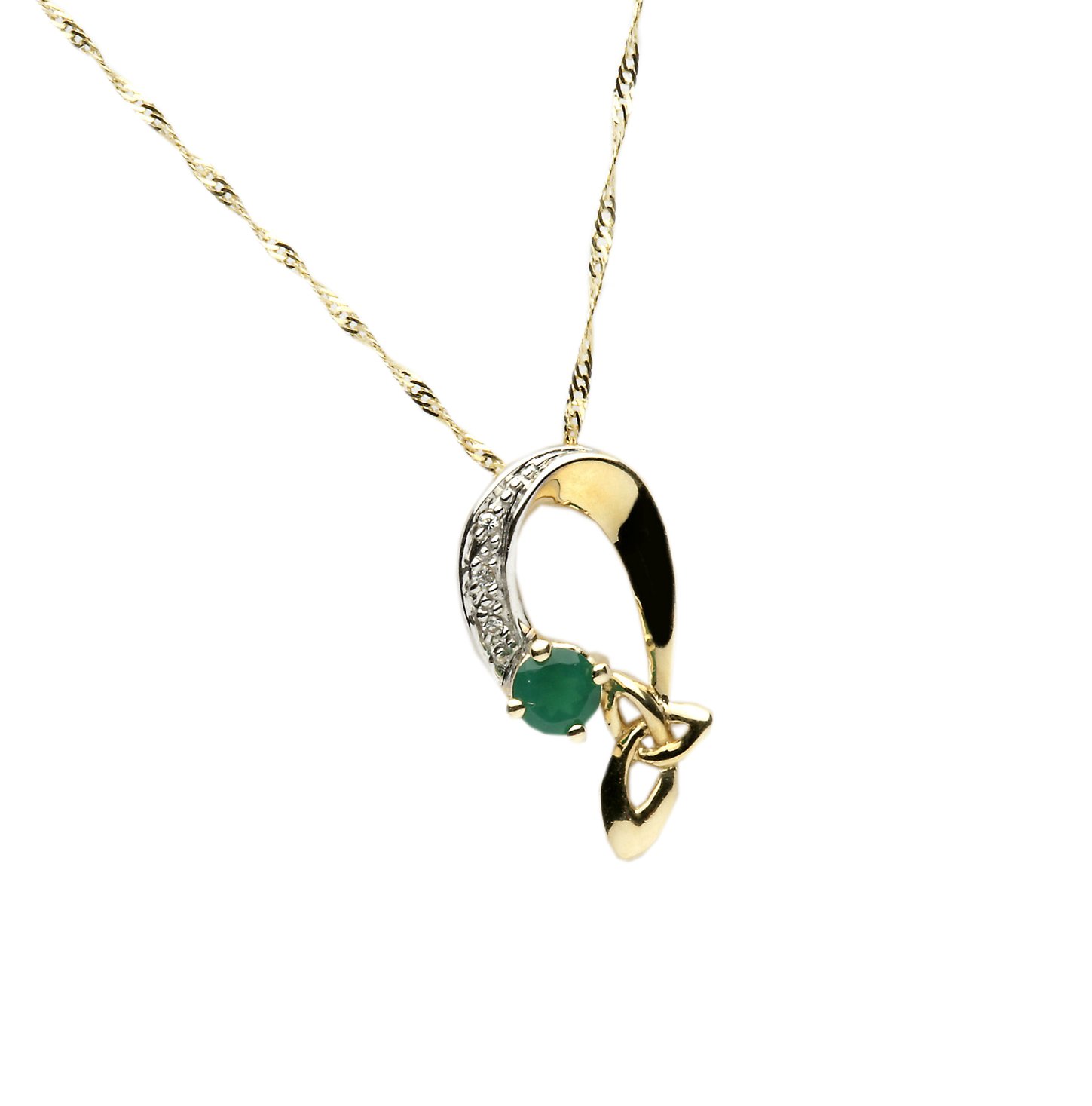 Gold Emerald Celtic Pendant