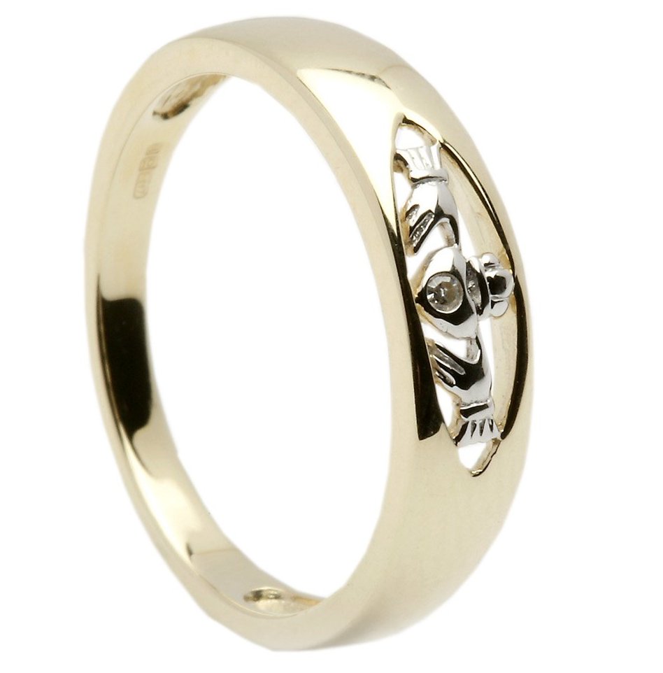 10ct diamond claddagh ring
