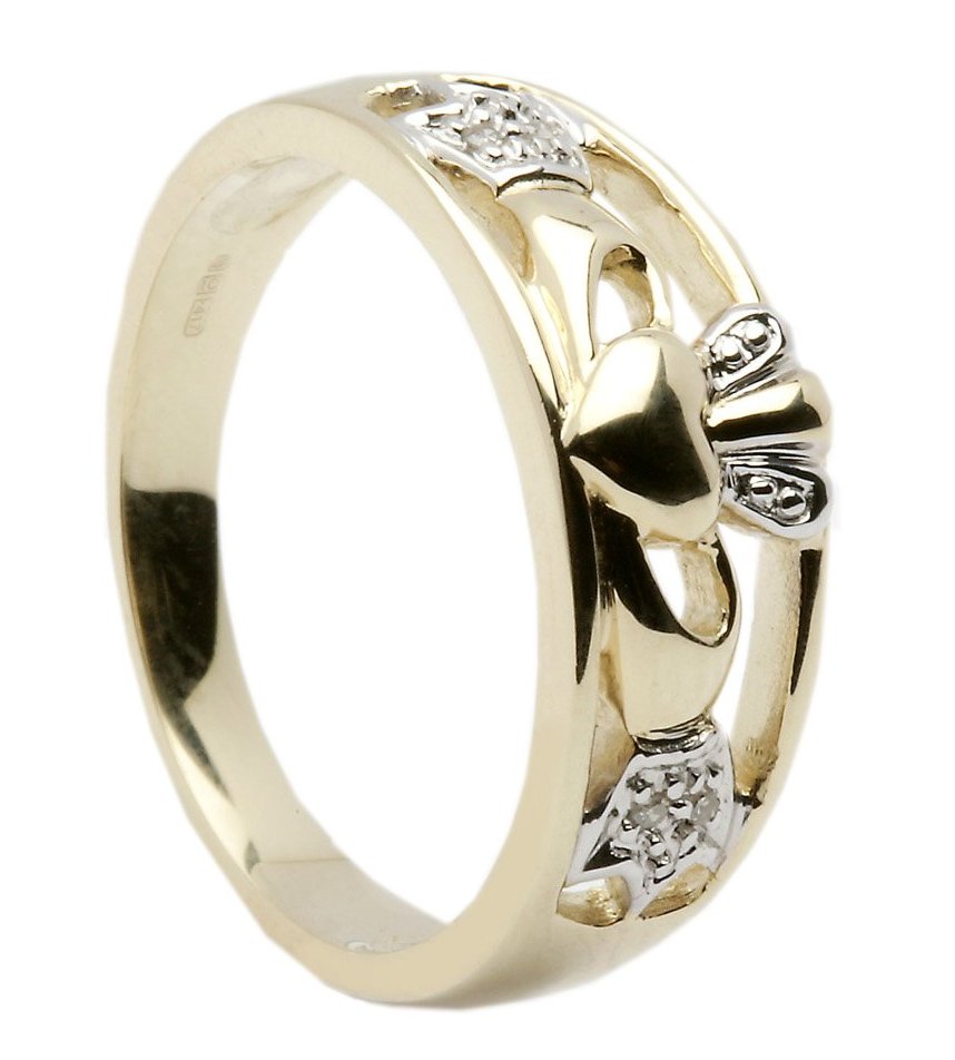 10ct diamond claddagh knot ring