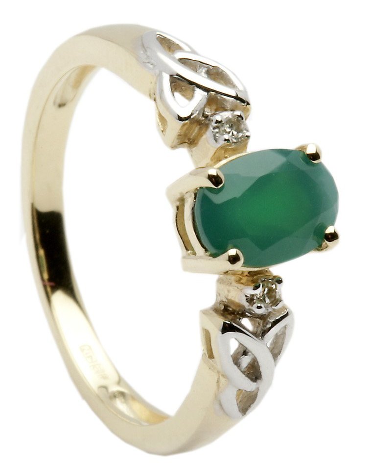 10ct Agate and Diamond Celtic Ring